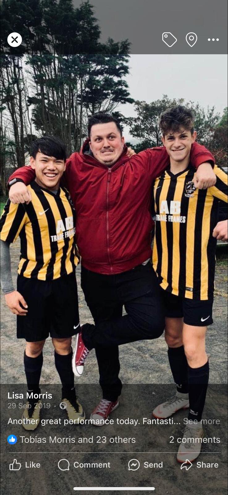 Chris with Rushen United